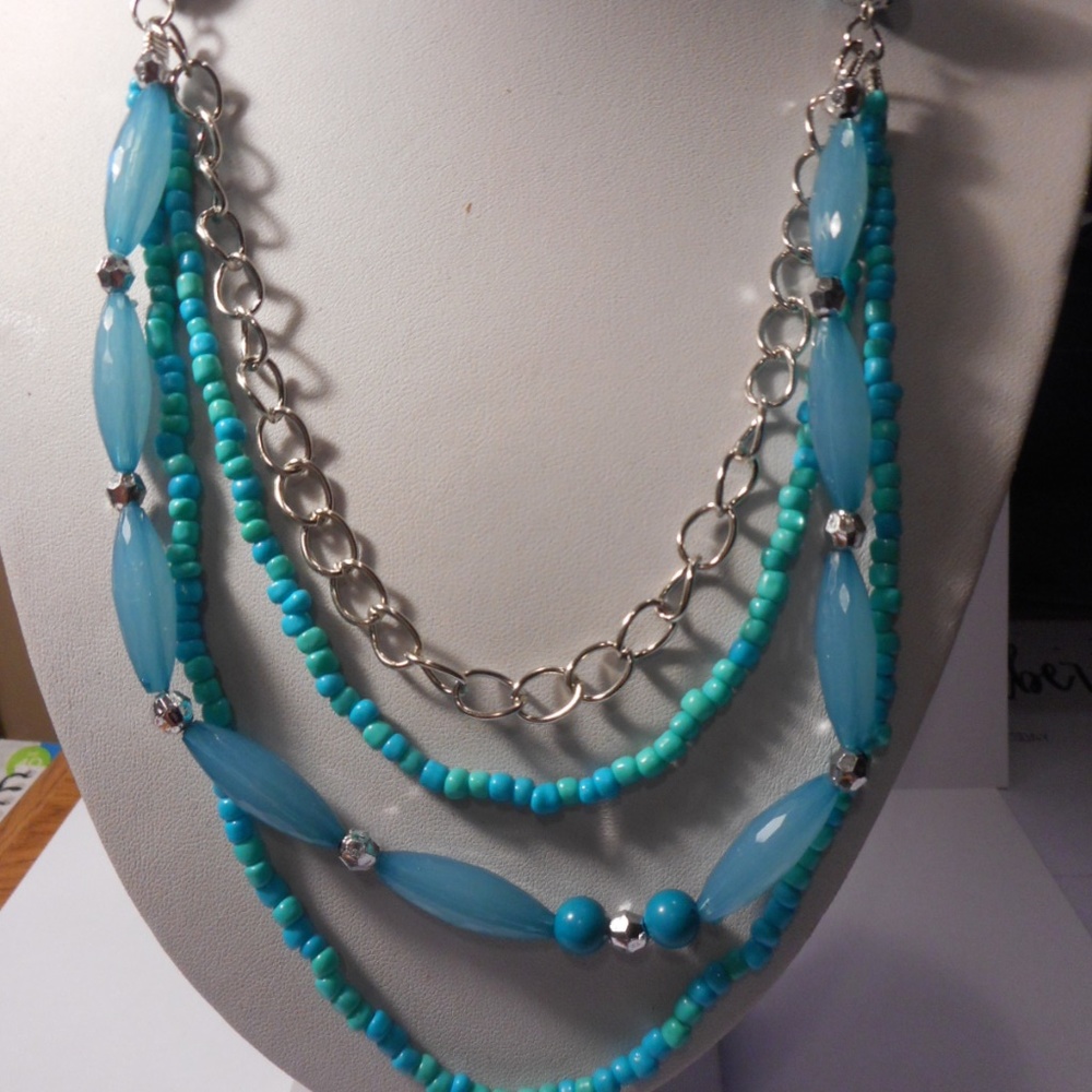 Superstar Accessories Aqua Blue Necklace